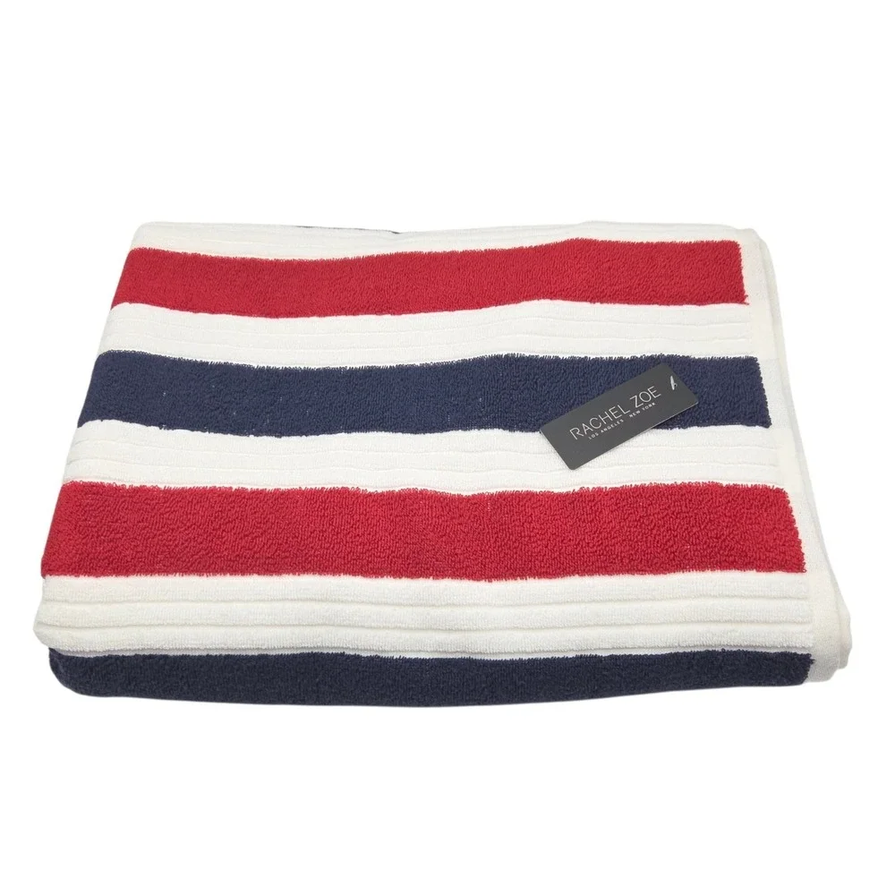 Rachel Zoe Americana Striped Oversized Beach Towel 40x70 Pool Resort